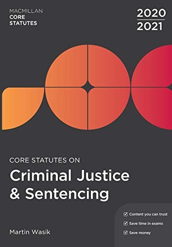 Cover for Core Statutes on Criminal Justice and Sentencing 2020-21