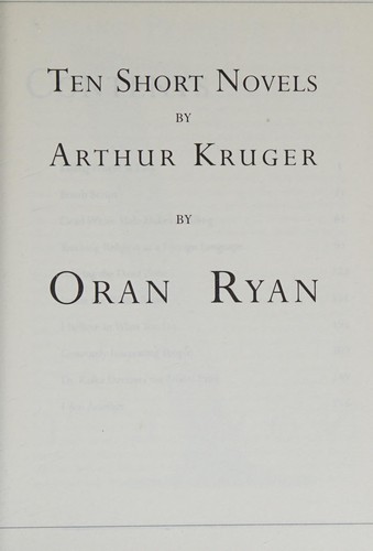Cover for Ten short novels by Arthur Kruger