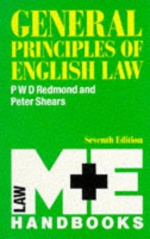 Cover for General Principles of English Law (M & E Handbook Series)