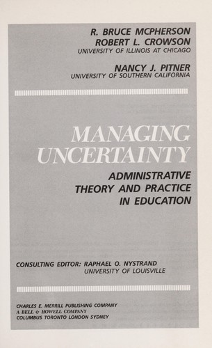 Cover for Managing uncertainty