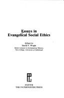 Cover for Essays in evangelical social ethics