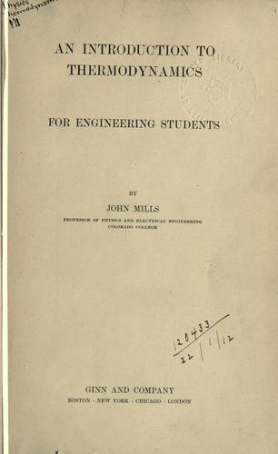 Cover for An introduction to thermodynamics.