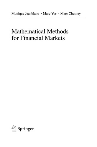 Cover for Mathematical Methods for Financial Markets, ed. by M. Jeanblanc