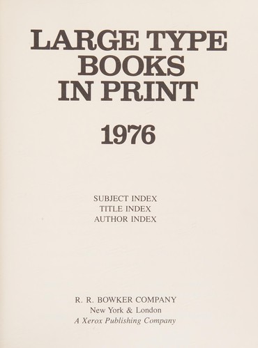 Cover for Large type books in print 1976.