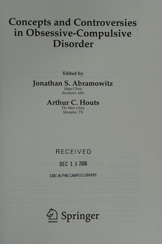 Cover for Concepts and controversies in obsessive-compulsive disorder
