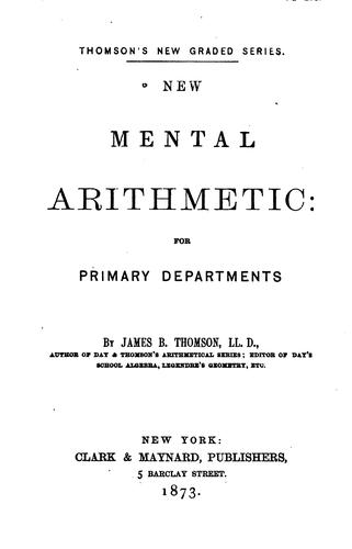 Cover for New Mental Arithmetic, for Primary Departments