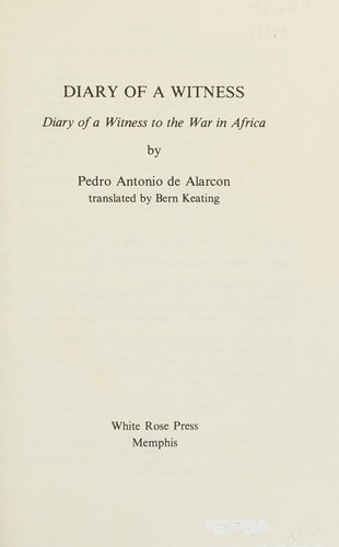 Cover for Diary of a witness