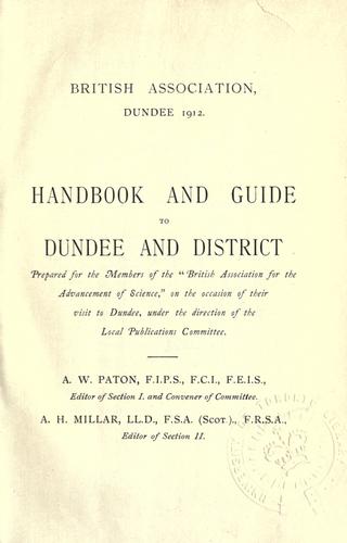 Cover for British Association, Dundee, 1912.