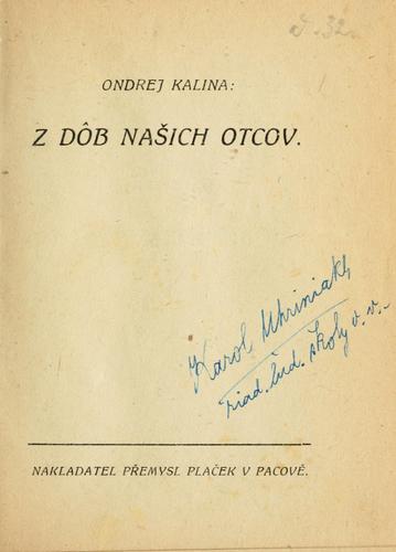 Cover for Z dôb naich otcov.