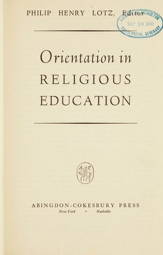 Cover for Orientation in religious education.