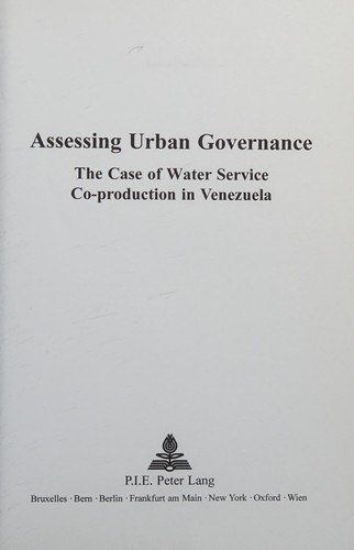 Cover for Assessing Urban Governance
