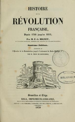 Cover for Histoire de la Revolution francaise depuis 1789 jusqu'en 1814