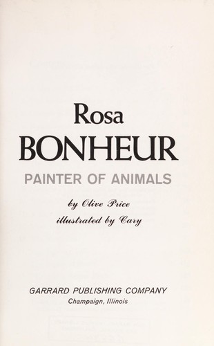 Cover for Rosa Bonheur, painter of animals