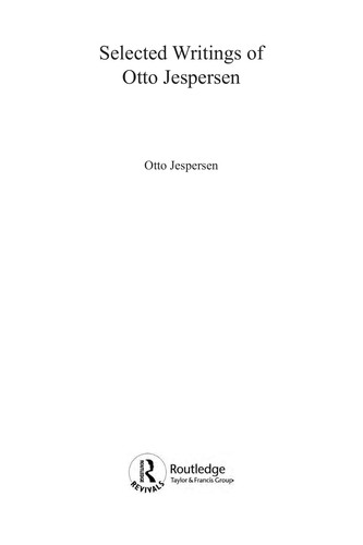 Cover for Selected writings of Otto Jespersen