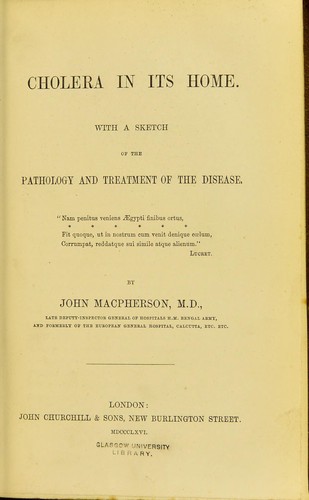 Cover for Cholera in its home.