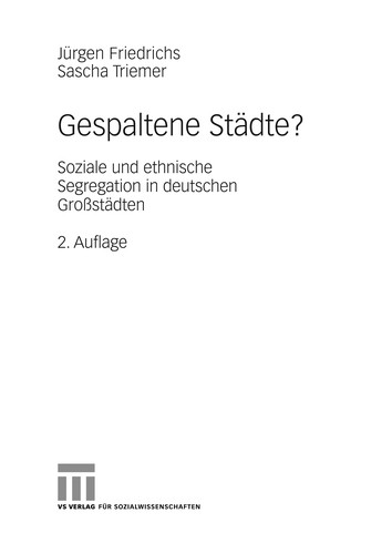 Cover for Gespaltene stdte?
