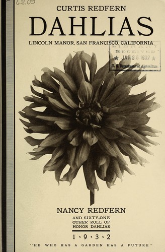 Cover for Dahlias, 1932