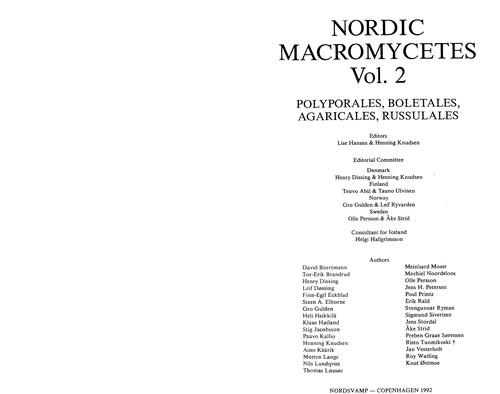 Cover for Nordic macromycetes