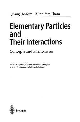 Cover for Elementary Particles and Their Interactions