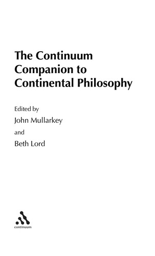 Cover for The Continuum companion to Continental philosophy