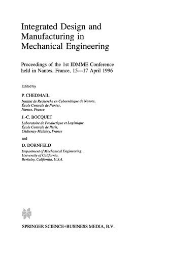 Cover for Integrated Design and Manufacturing in Mechanical Engineering