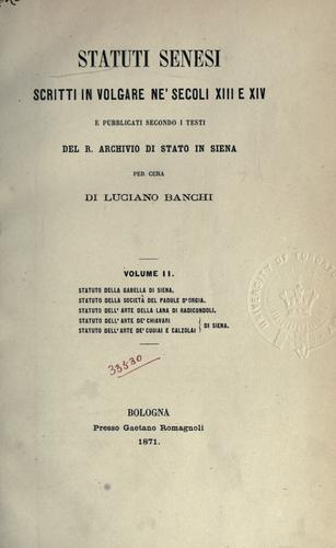 Cover for Statuti senesi
