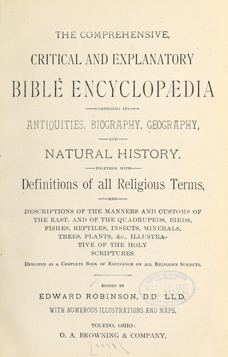 Cover for The comprehensive, critical and explanatory Bible encyclopedia ...
