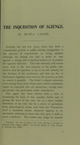 Cover for The inquisition of science