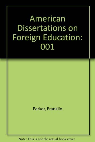 Cover for American dissertations on foreign education