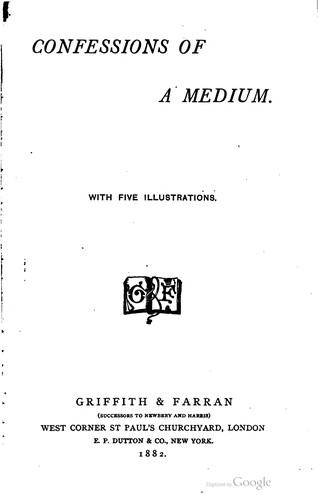 Cover for Confessions of a medium.