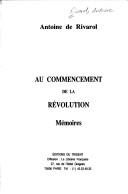 Cover for Au commencement de la Révolution