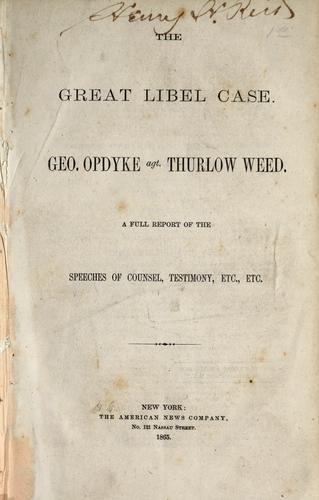 Cover for The great libel case