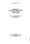 Cover for Performances in literacy and numeracy, 1980