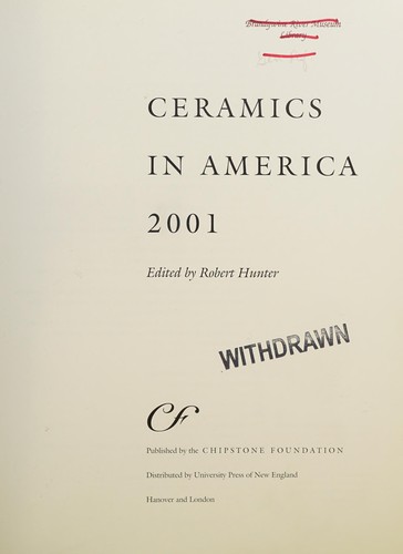 Cover for Ceramics in America 2001