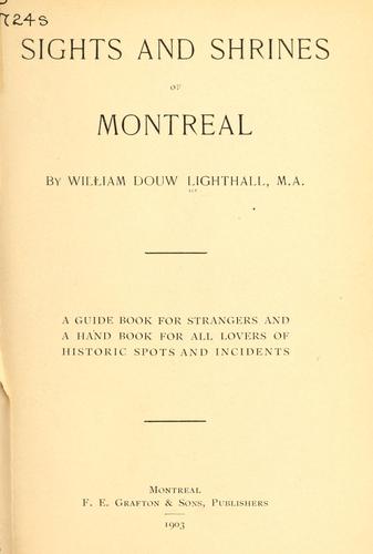 Cover for Sights and shrines of Montreal