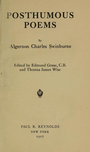 Cover for Posthumous poems