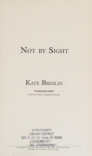 Cover for Not by sight