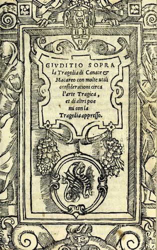 Cover for Givditio sopra la tragedia di Canace & Macareo