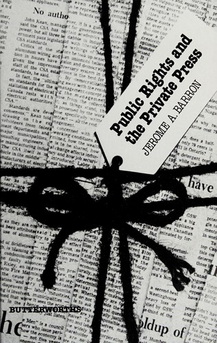 Cover for Public rights and the private press