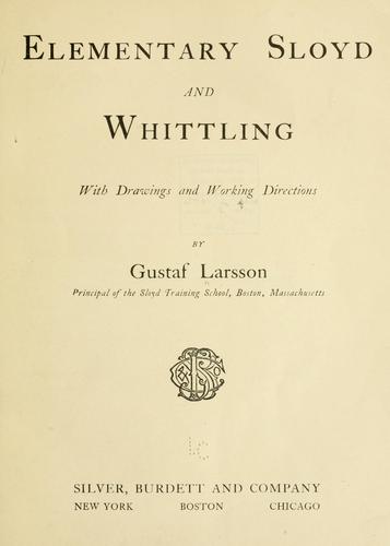 Cover for Elementary sloyd and whittling