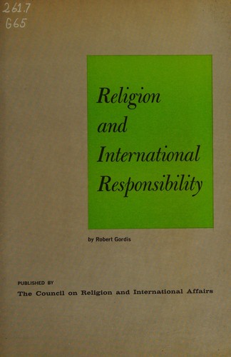 Cover for Religion and international responsibility