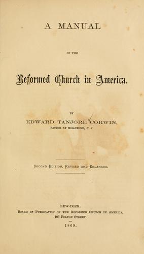 Cover for A manual of the Reformed church in America.