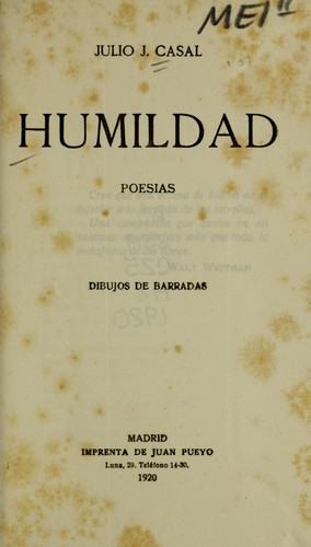 Cover for Humildad
