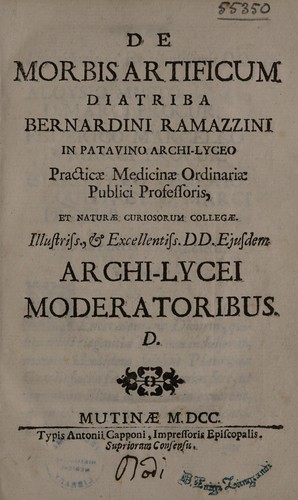 Cover for De morbis artificum diatriba