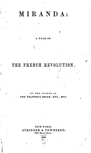 Cover for Miranda: A Tale of the French Revolution