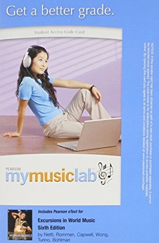 Cover for MyMusicLab with Pearson eText -- Standalone Access Card -- for Excursions in World Music