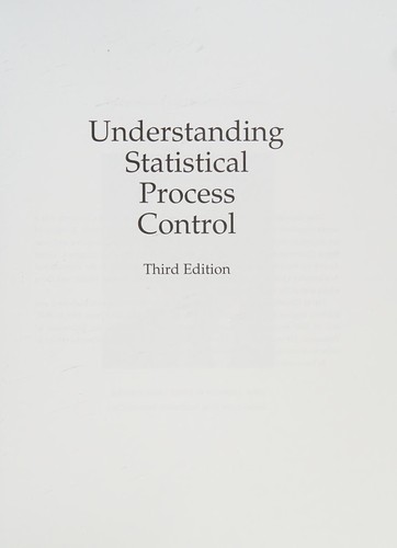 Cover for Understanding statistical process control