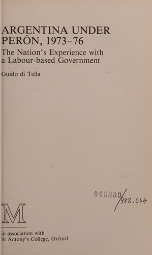 Cover for Argentina under Perón, 1973-76