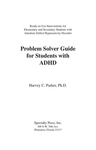 Cover for Problem Solver Guide for Students With Adhd