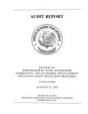 Cover for Review of Empowerment Zone, Enterprise Community, and Economic Development Initiative Grant Selection Processes